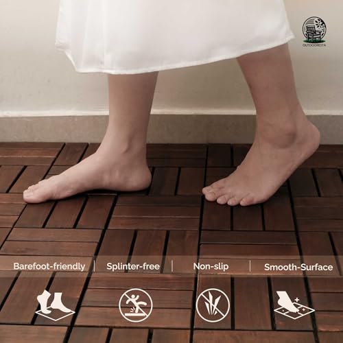 Azulejos entrelazados de acacia premium para suelo de diseño interior y terrazas de lujo 2