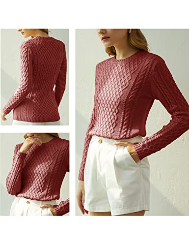 Image of v28 Women Crew Neck Knit Stretchable Elasticity Long Sleeve Sweater Jumper Pullover