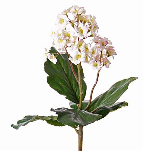 artplants.de False heartleaf bergenia MUNA on spike, pink, 16"/40cm, Ø2.8-3.1"/7-8cm - Artificial flowers/Fake bergenia