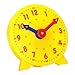 PATIKIL 4 inch Teaching Clock, Learn Clock Learning Tell Time Analog Clock Demonstration Clock 24 Hour 2 Pointers Geared Movement for Classroom Teacher, Yellow