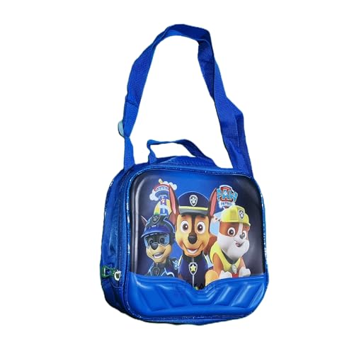 Mochila Escolar de Rodinhas Com Estojo e Lancheira Térmica Patrulha Canina Kit 3 Peças