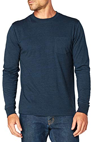Mens Threads 4 Thought - Long Sleeve Triblend Pocket Crew Tee - Midnight