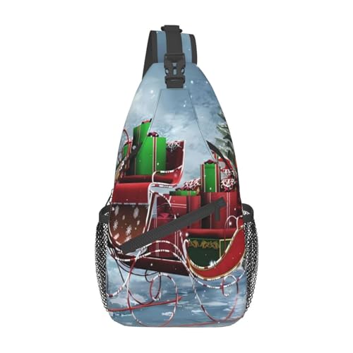 Sac à dos à bandoulière Merry Christmas noir unisexe pour voyage