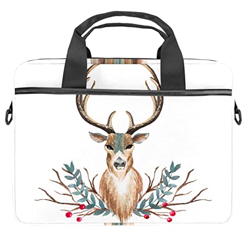 Sacoche pc portable motif cerf aquarelle pour trajets urbains et bureau