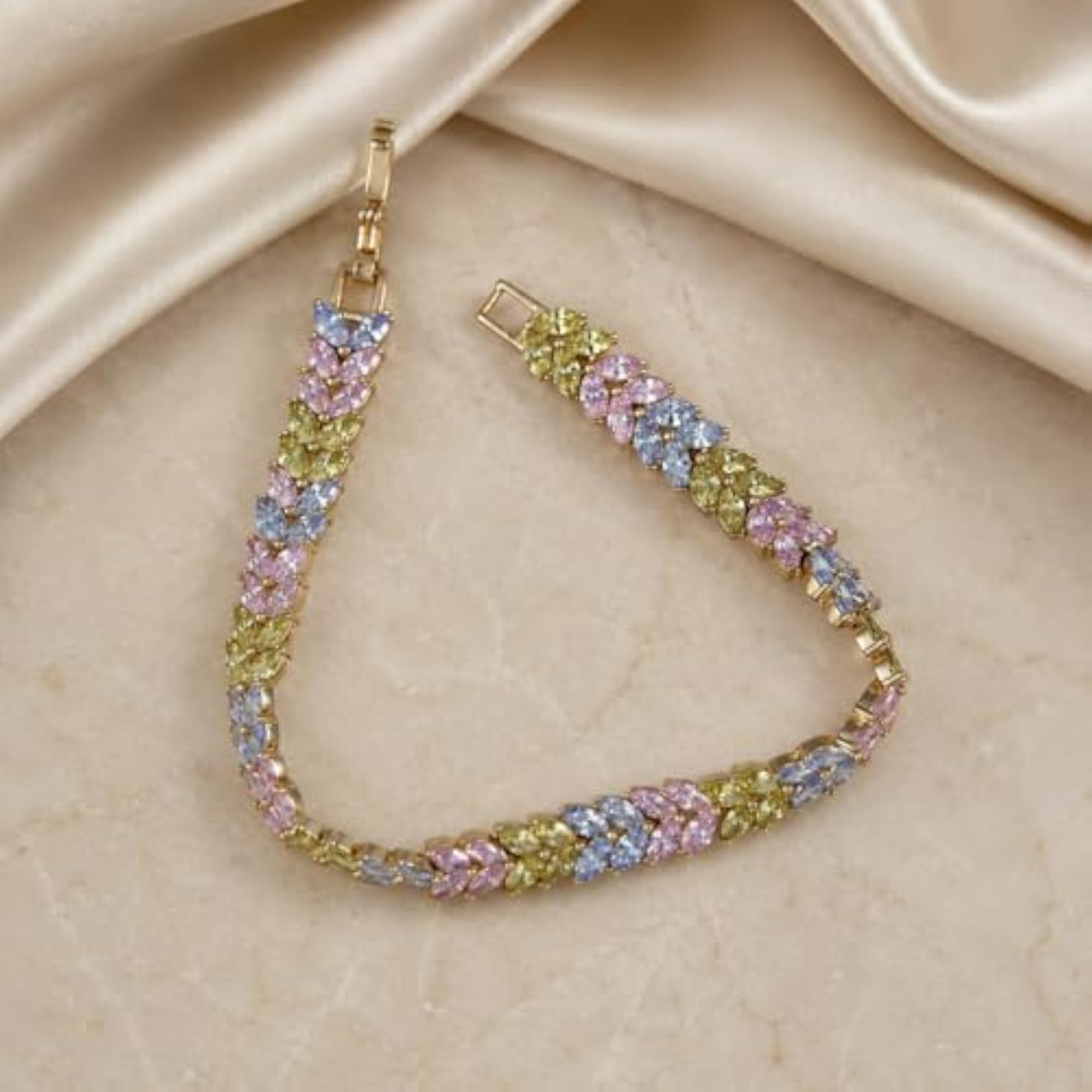 Women's Multicolor Pastel Tennis Bracelet