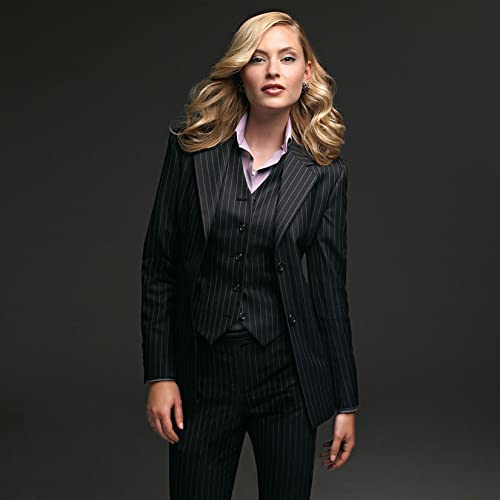 Women's 3-Piece Striped Suit Business Slim Fit Work Wear Office Jacket Lady Blazer + Pants + Vest2