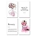 Fashion Wall Art Painting Canvas - Abstract Women Poster Beauty Quotes and Sayings High Heels Dorm Decor for College Girls Teen Home Decorations Living Room Bedroom Picture Set of 3 Gift Artwork