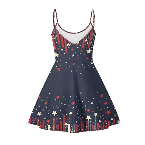 Image of Cozeyat Women Girls Summer Sleeveless Dress Casual Swing Beach Cover Up Knee Length Dresses,Large Size XS-4XL