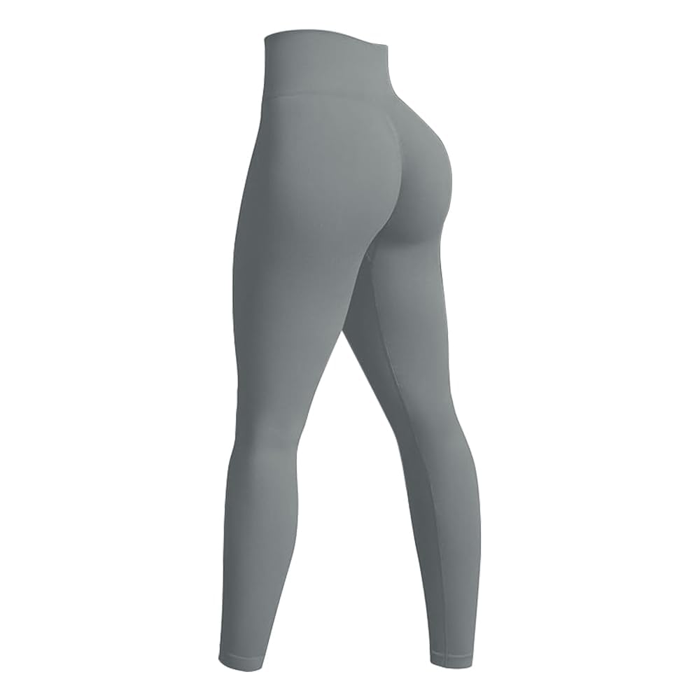 Jetjoy Seamless Leggings for Women Gym Leggings Hidden Scrunch Butt Lifting Workout Leggings Tummy Control Yoga Pants Grey
