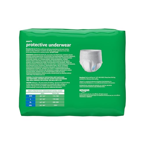 Image of Amazon Basics Incontinence Underwear for Men, Maximum Absorbency, Large 51 pack