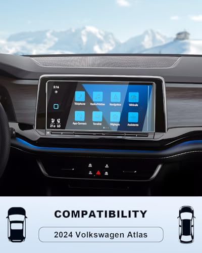 For 2025 Volkswagen Atlas Screen Protector -2024 2025 Atlas/Atlas Cross Sport (Technology/SEL/SEL Premium R-Line/SEL R-Line) Accessories 9H Tempered Glass 12 Inch Touchscreen Anti-Scratch Fingerprints - Image 3