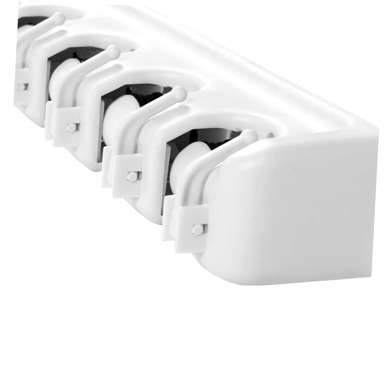 Alipis Porta Scope da Parete Multifunzionale in Plastica Abs Beige con 6 Ganci Antiscivolo per Lavanderia e Giardino con 5 Posizioni e Accessori Inclusi