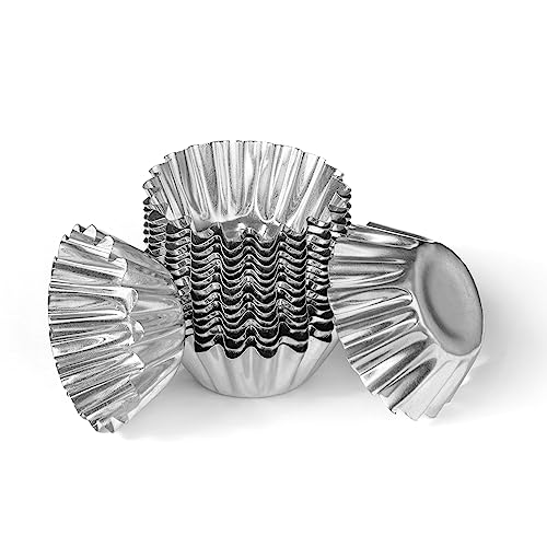 Muffin Cups for Kitchen Baking 3.35 Inch - 20 Pcs Metal Egg Tart Molds for Baking - Reusable Mini Tart Tins and Cupcake, Non-stick, OFXDD