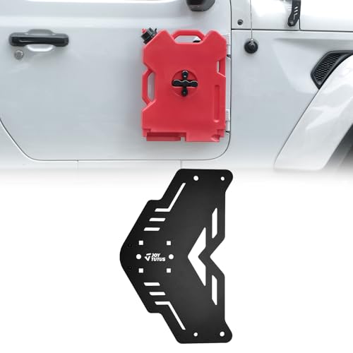 JOYTUTUS Fuel Door Hinge Mount Bracket Compatible with 2007-2026 Wrangler JK JL & Gladiator JT, Gasoline Pack Mount Backing Plate Kit Gas Can Mount Kit, Holds 2 Gal Gas Can Container