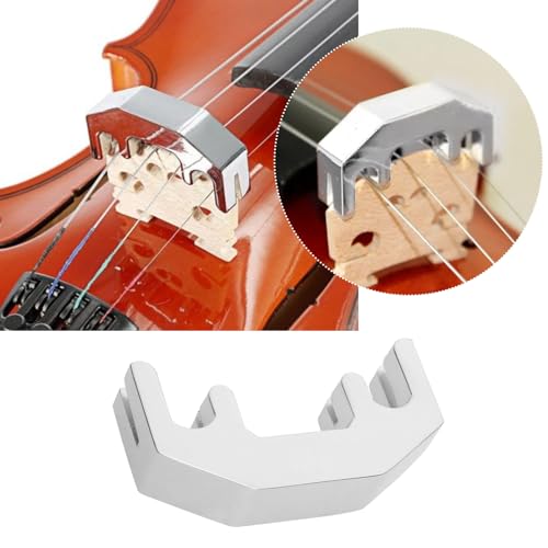 EMSea Violine Dämpfer Violine Schalldämpfer Stille Praxis Schalldämpfer Silber Vier Klauen Schalldämpfer Metall Dämpfer Violine Sound Reducer Violine Zubehör