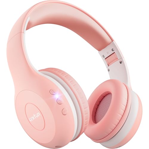 EarFun Kids Headphones Wireless, Bluetooth 5.4 Headphone for Child with Mic, 85/94dB Volume Limited Foldable Over Ear, Hi-Fi Stereo Sound, 40H Playtime, Gifts for Girl, Tablet/Phone/PC, School/Travel