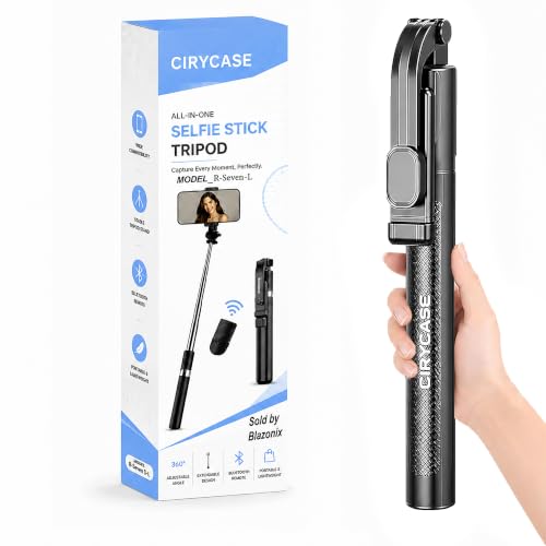 Image of CIRYCASE Selfie Stick Tripod, 170 cm Reinforced, Bluetooth, Multi-Functional, for iPhone and All Smartphones, Travel and Vlogging (Selfie Grid Tripod 170 Cm)