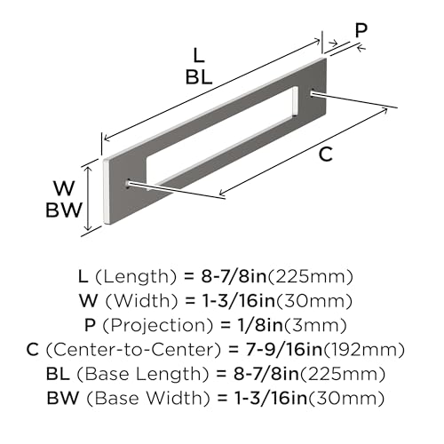 Image of Amerock Medora 7-9 /16 inch Polished Nickel Backplate | Decorative zinc cabinet hardware backplate designed to complement knobs and pulls while protecting cabinet surfaces