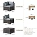 Tradare 7 Piece Patio Furniture Set, Outdoor Wicker Patio Sofa Set, PE Rattan Sectional Couch with Glass Table and Grey Cushions, All-Weather 7 Piece Outdoor Patio Furniture Sets, Brown