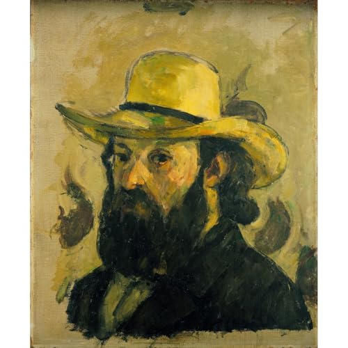 Cézanne Autoportrait au chapeau de paille pour sublimer la décoration de votre salon