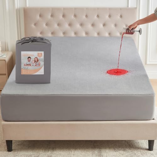 Chenille Home Waterproof Mattress Protector 180x200x40cm Soft Terry Bed Cover Noiseless & Breathable Deep Pocket Fitted Design for Bed Care