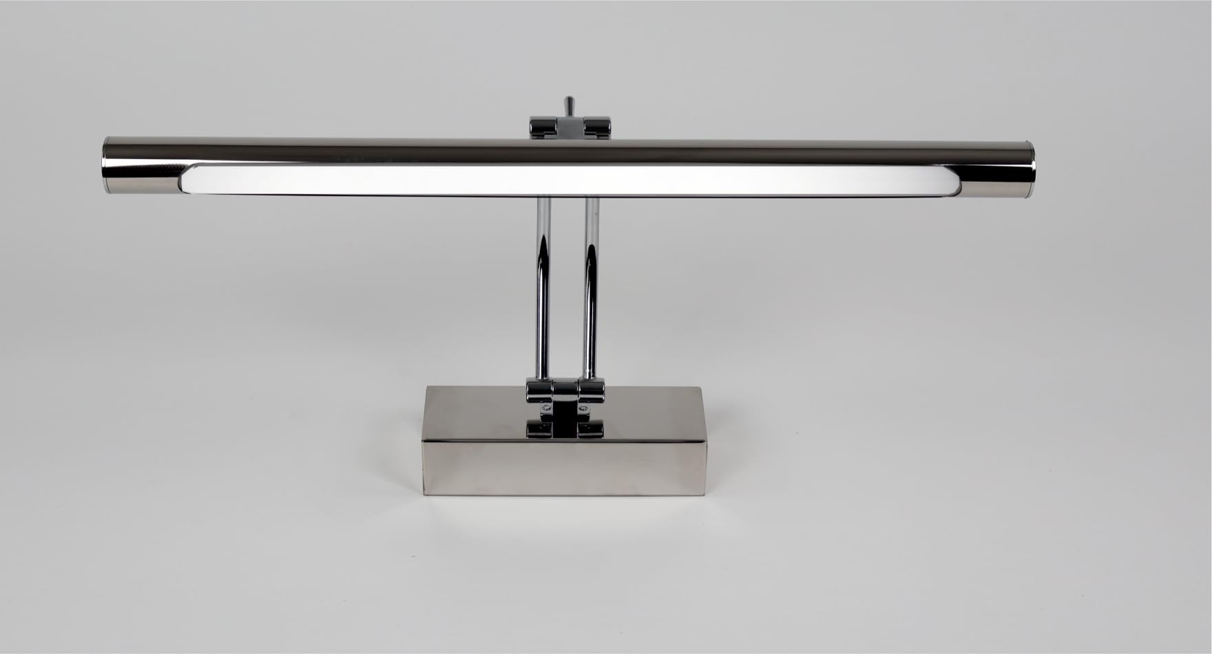 Applique LED da parete per illuminare quadri, specchi, ecc, LED 6 W tradizionale ed elegante, tono di luce calda 3000 K, cromo brillante, articolato e orientabile. 40 cm