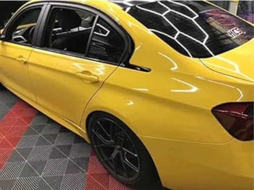 Image of WISDOM Yellow Glossy Wrap Vinyl Car & Bike Wrap Sheet Vinyl Car Wrap Sheet Roll Film Sticker Decal Sticker (24 inchx86 inch)