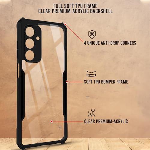 Image of Jkobi Back Cover Case for Samsung Galaxy M35 5G (Shockproof with Polycarbonate Clear Panel | Professional Black)