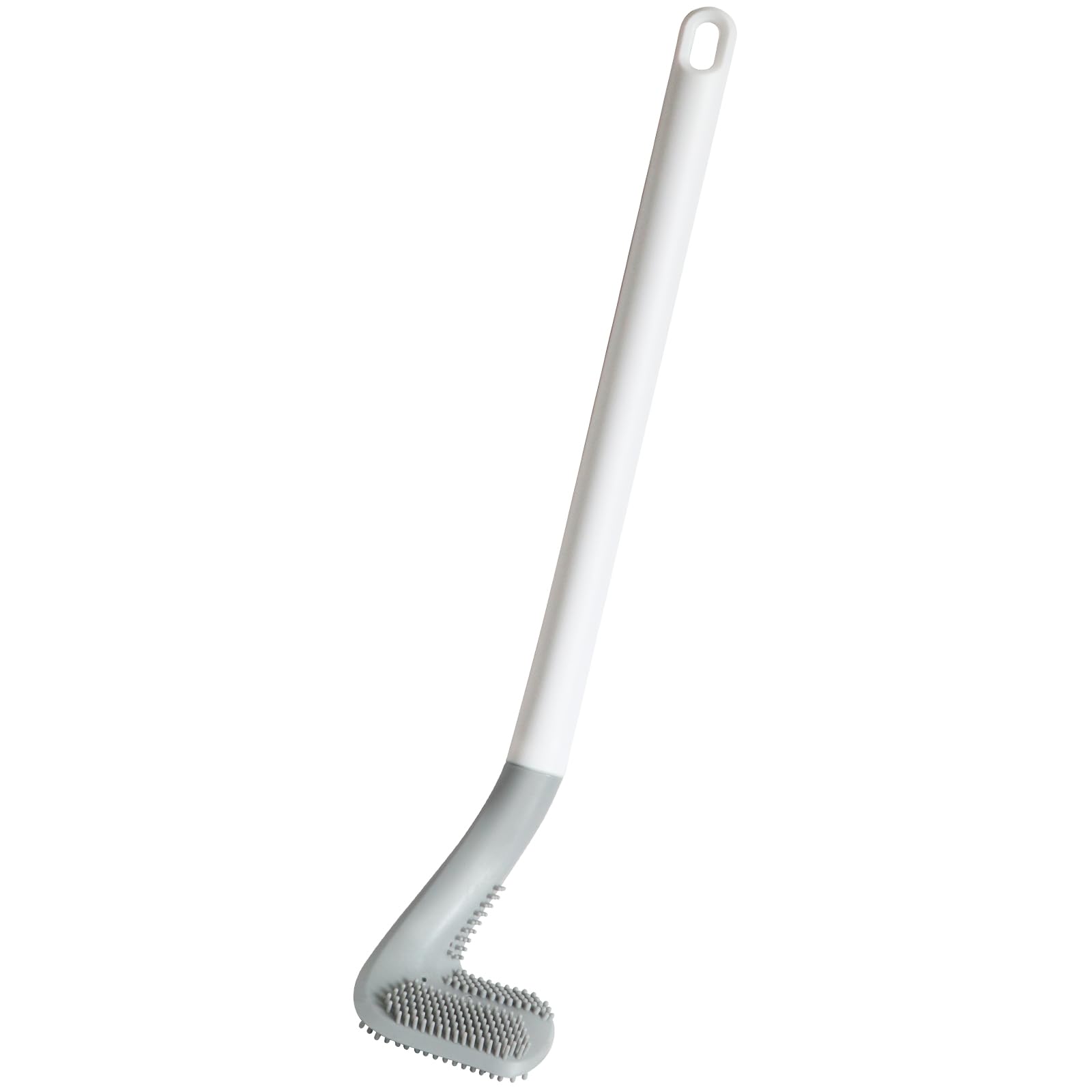 Kucucyle Golf Toilet Brush, Toilet Cleaning Brush, Flexible Bendable Silicone Long Handled Toilet Brush, 360° Deep Toilet Bowl Cleaning Brush,Quick Drying Toilet Brush for Bathroom with a Hook (White)