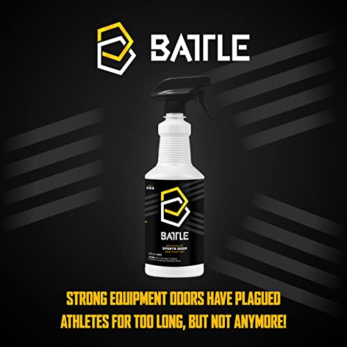 Battle Sports Odor Eliminator Spray - 32Oz Sports Equipment Zero Odor Spray, Attacks The Source At The Molecular-Level - Perfect For Masks, Boxing Gloves, Helmet Cleaner And Gym Bag Deodorizer - Cleat And Shoe Deodorizer Spray #TOP3