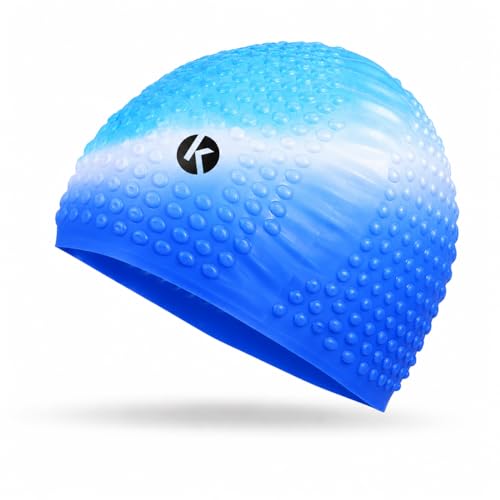 Image of Waterproof PU Swimming Cap for Men and Women | Adults Swimming Cap (Free Size, Not for Kids) (Silione Bubble Cap Assorted)