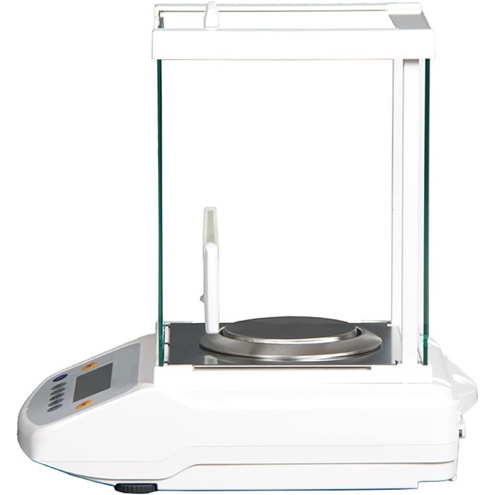 Balanza Analítica Electrónica, Báscula De Precisión De Laboratorio De 0,001 G con Parabrisas, Calibración Externa Automática, Pantalla LCD/Interfaz RS-232C, para Joyería, Polvos