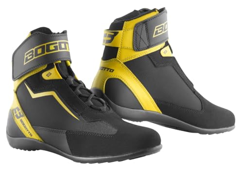 Bogotto Mix Disctrict Motorradschuhe, schwarz/gelb, 42