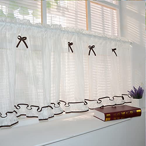 Cortinas cortas de encaje translúcidas para ventanas de cocina y salas de estar 2