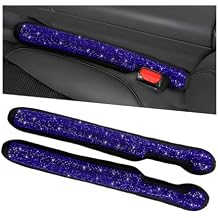 2PCS Bling Car Seat Gap Filler, Sparkling Rhinestone Side Seat Gap Blocker Stop Things from Dropping, Soft Foam Car Truck Filler Blocker Fill The Gaps Between Seats and Console Blue