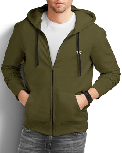 Image of EYEBOGLER Mens Hooded Neck Full Sleeves Regular Fit Solid Jacket