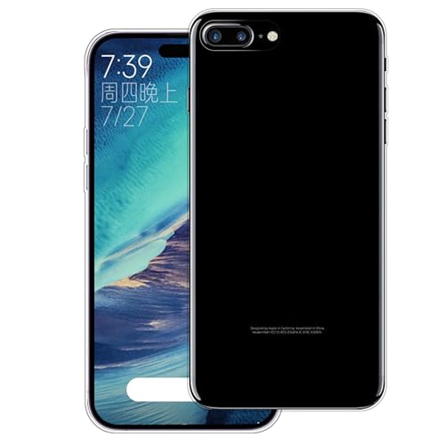 WUACYEAMING Carcasa para Móvil Compatible con iPhone 6 Plus/6s Plus Funda Ultrafina Delgado Cover Transparente Suave TPU Silicona Antigolpes Anti-arañazos Bumper Caso para Case-(Transparencia)