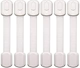 Baby Proofing Adjustable Safety Cabinet Locks by Oxlay | Child Proof Latches for Drawer, Dresser, Closet, Oven, Refrigerator, Cupboard | 6 Pack (White)