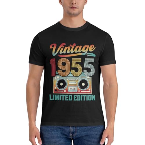 Vintage 1955 T-Shirt for Men, Classic Cotton Limited Edition 70th Birthday Shirts3