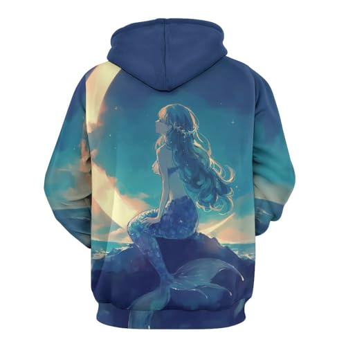 Sweat à capuche lune et mer ample et chaud pour éviter le froid de mi-saison - 5