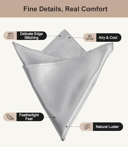 Image of DAISYSILK Pocket Squares for Men, 100% Mulberry Silk Pocket Square, Luxury Men's Pocket Square for Suits & Tuxedos