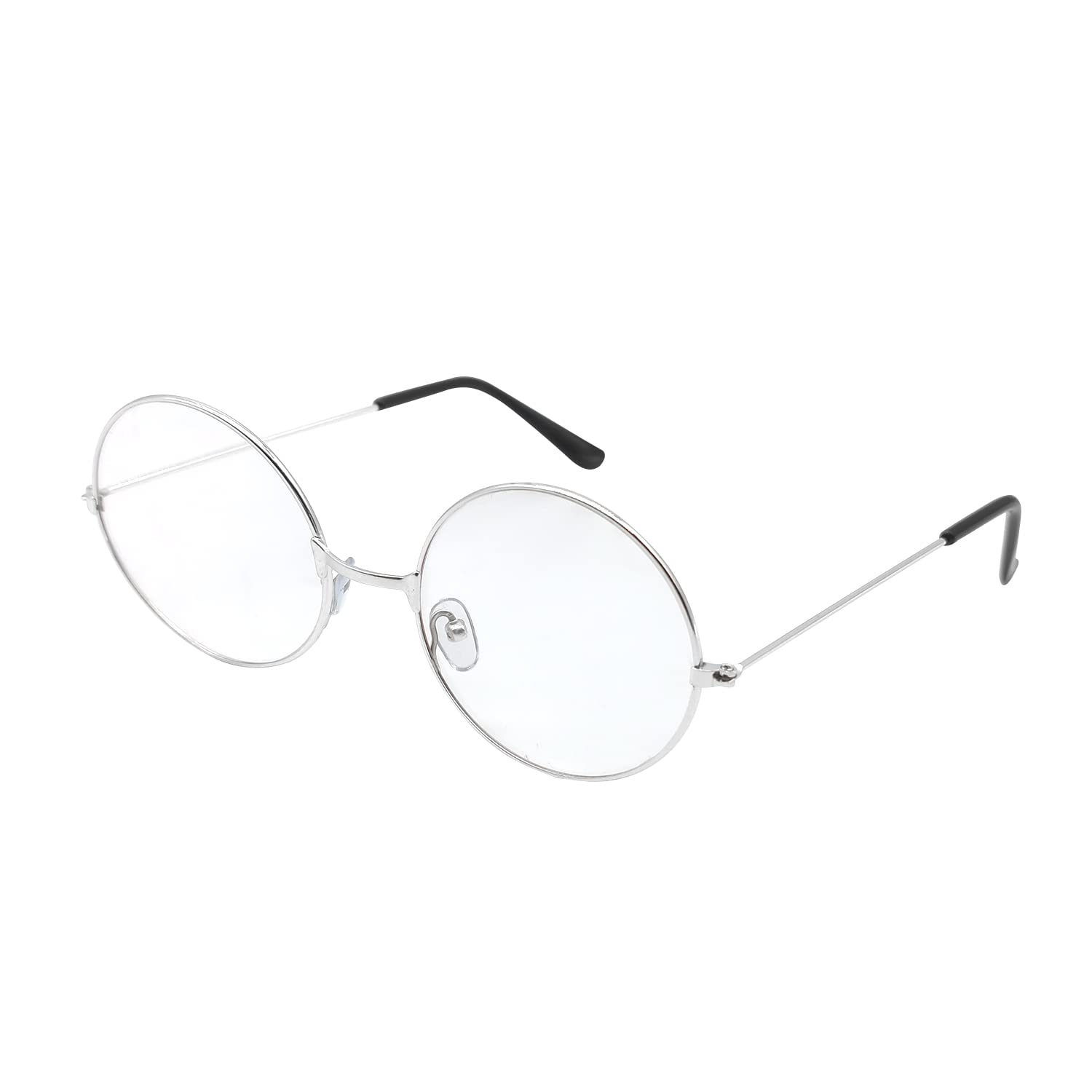 ALLY-MAGIC Round Glasses, Retro Eyeglasses Vintage Metal Frame Clear Lens Glasses for Men Women Unisex Cosplay Accessories Y7FGYXYJ