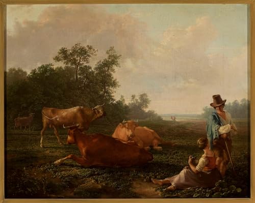 Impression d'affiches Friedrich Nerly scène pastorale sur toile de décoration 60x90cm