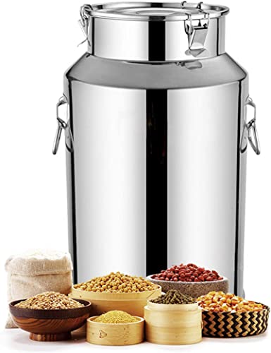 Samnuerly Cubo de Lata de Leche hermética de Acero Inoxidable 201, barriles de Transporte de Leche Gruesos, Cubo de Vino, Recipiente para lácteos, Jarra, Recipiente de té, Tapa de Sellado de Silicona