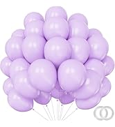 PatiCool Light Purple Balloons - 12 inch 100pcs Latex - Round Pastel Purple Birthday Balloons wit...