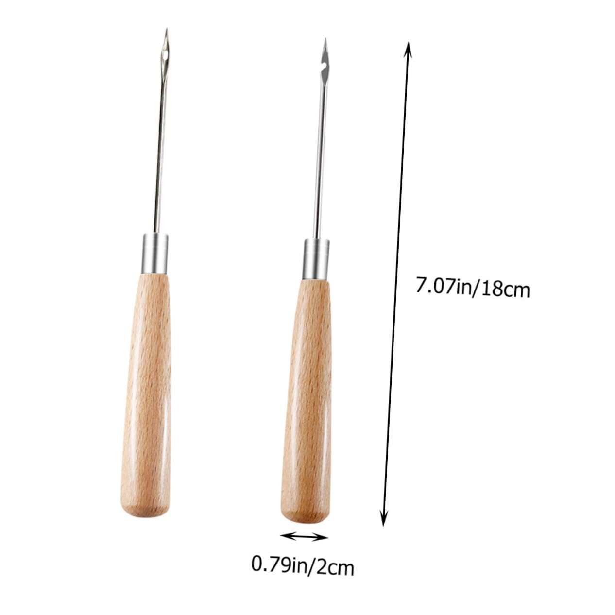 DOITOOL 2Pcs Handle Sewing Awls for Leather Craft Durable Perforating Awls for Shoes Repair Upholstery Tents More Handy Leatherworking Tools