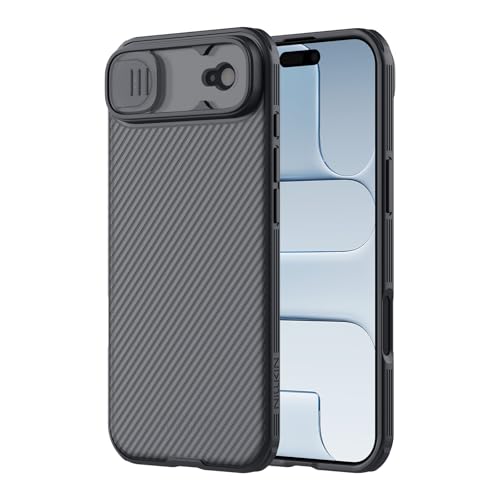 Image of Nillkin for iPhone Air Case with Slide Camera Cover, Thin Slim Fit, Shockproof Protective, Protector Privacy, Phone Case iPhone Air Camera Lens Protector 6.5 inch, Transparent Black