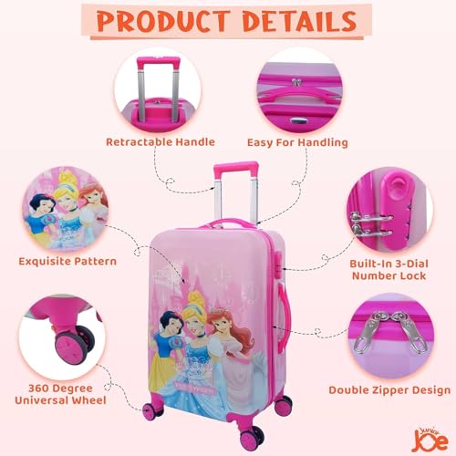 Image of JUNIOR JOE Polycarbonate 24 Inch Kids Suitcase with 4 Wheel Travel Trolley Bag (4 Day Trip)