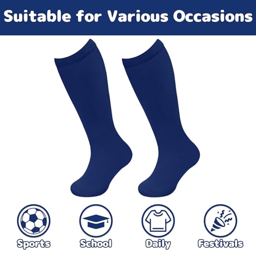 Image of Olreco 1 Pack Toddler Kids Youth Soccer Socks Girls Boys Baseball Socks Youth Knee High Softball Football Accessories Cotton