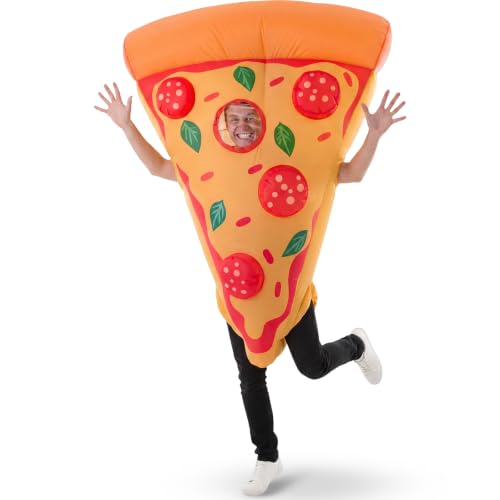 VioraWhite Inflatable Pizza Costume for Adult Funny Summer Blow Up Costume for Party Cosplay Easter Carnival